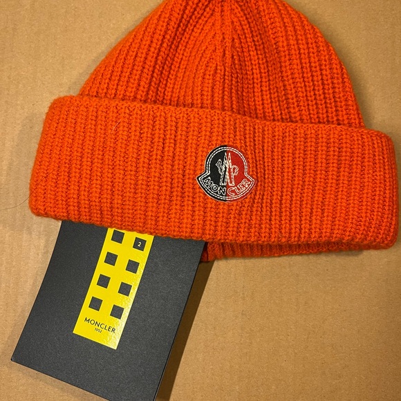 Moncler Orange Knit Beanie - Picture 5 of 9